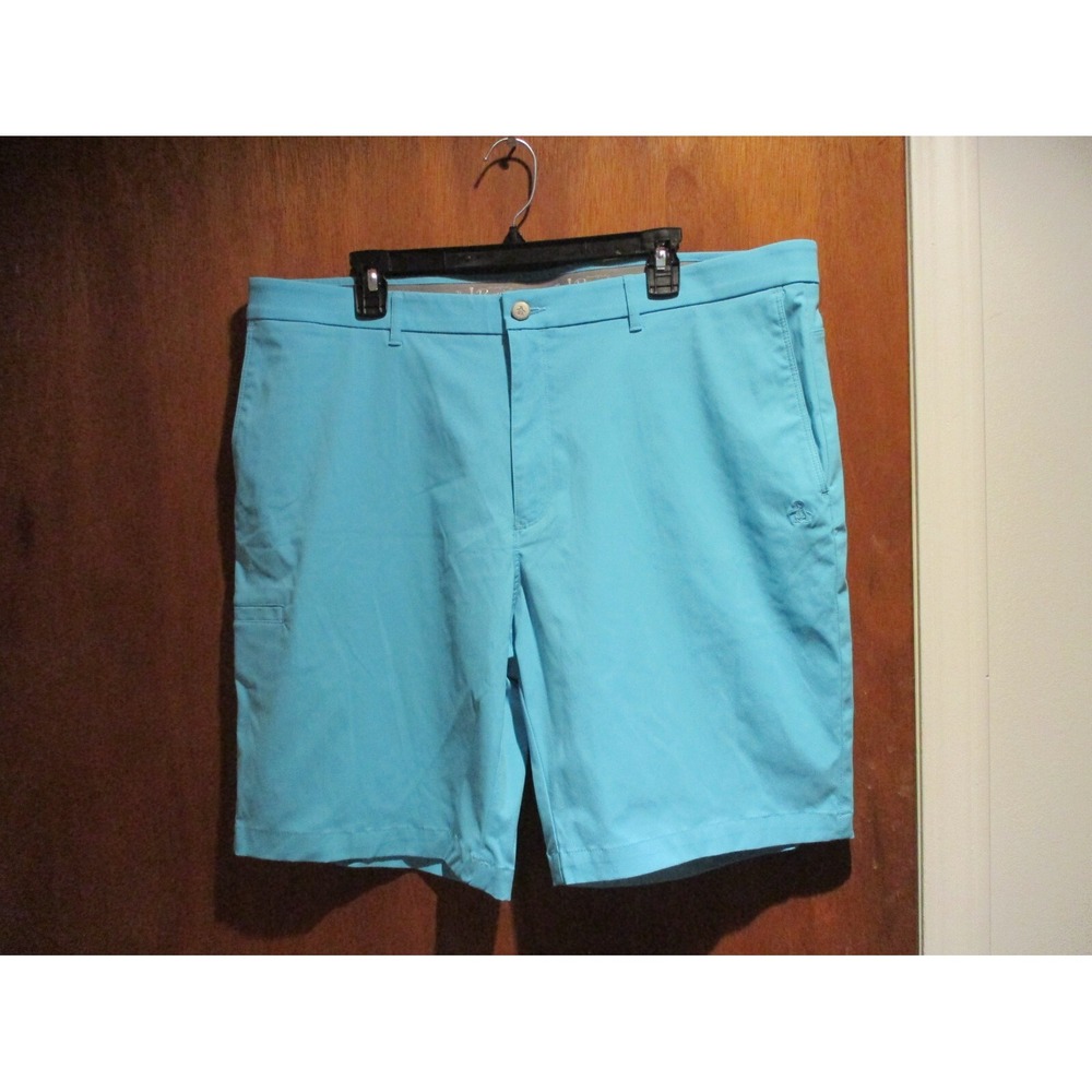 Mens Penquin by Munsingewear Shorts 38 Inseam 9" Flat Front Teal Golf Shorts